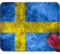 Tappetini Mouse, Flag of Sweden Or Swedish Banner On Vintage Metal Texture Tampone per Mouse Antiscivolo Gaming Pad Base in Gomma Gaming Tappetino Mouse per Gaming Mouse 25X30Cm