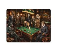 Tappetini Mouse Gentlemen Dogs At The Billiards Table Tappeto Mouse