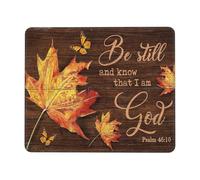 Tappetini Mouse God Maple Leaves Be Still And Know That I Am God 25X30Cm Lavabile Mouse Pad Antipolvere Mousepad per Gioco Computer