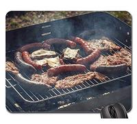 Tappetini Mouse, Grill Spring Holiday Summer Sunny Day Eating Mousepad Personalizzato Mouse Pad Liscia Tappetino Mouse Gaming per Casa Gaming 25X30Cm