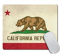 Tappetini Mouse Grunge California State Flag of America 25X30Cm Portatile Tappetini per Il Mouse Antiscivolo Mousemat per Pc Computer