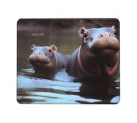 Tappetini Mouse Hippos 25X30Cm Base in Gomma Mouse Pad Bordo Cucito Mousepad per Gioco Ufficio