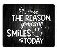 Tappetini Mouse Inspirational Quote Rustic Black Wood Be The Reason Someone Smiles Today 25X30Cm Liscio Tappetino per Mouse Durevole Mousepad per Pc Laptop