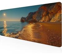 Tappetini Mouse Oro Tappeto Mouse Grande Costa,Morbido Impermeabile Durevole Facile Da Pulire Superficie Antiscivolo Tappetino Da Gaming Resistente All'Usura Per Ufficio,Regalo Uomo 1400x600x3mm Y1-23