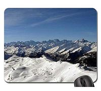 Tappetini Mouse, Panoramic Mountain Alps Panorama Snow Winter Tappetino Mouse Gaming Liscia Tappetino per Mouse Ergonomico Tappetini per Il Mouse per Pc Ufficio 25X30Cm