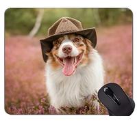 Tappetini mouse per mouse, cappellino per cani Australian Shepherd Dog - Bordi cuciti