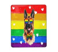 Tappetini Mouse, Rainbow LGBTQ Pride Love Is Love Shepherd German Dog Gaming Pad Confortevole Tappetino Mouse Ergonomico Tappeto Mouse per Mouse Casa 25X30Cm