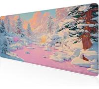 Tappetini Mouse Stagione Della Neve Tappeto Mouse Grande Sentieri,Morbido E Impermeabile Durevole Pulire Superficie Antiscivolo Tappetino Da Gaming Resistente All'Usura,Regalo Uomo 1500x800x3mm Y1-824