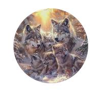 Tappetini Mouse Wolf Family Wolves Winter Animal Snowy Treess Mousemat