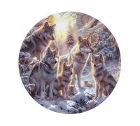 Tappetini Mouse Wolf Family Wolves Winter Animal Treess Snowy Mousepad