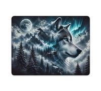 Tappetini Mouse Wolf in Moonlit Wilderness Tappetino Mouse Notebook 25x30cm