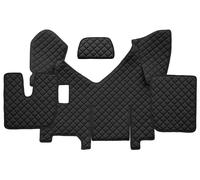 Tappetini Nero Con Eco Pelle Verde Per Stralis Hi-Way 2013-2016 Con Frigo LHD