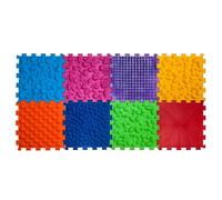 Tappetini ortopedici per massaggi sensoriali e strutturali "Puzzle Mix", 8 pezzi.