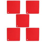 Tappetini per alive silicone resistenti al calore non slip quadrati a nido d'ape cuscinetti caldi per la protezione da controsoffi (Rosso)