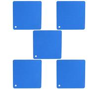 Tappetini per alive silicone resistenti al calore non slip quadrati a nido d'ape cuscinetti caldi per la protezione da controsoffi (Blu)