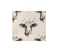 Tappetini per asciugare i piatti a forma di mucca da fattoria per il bancone della cucina, tappetino assorbente per scolapiatti rustico floreale, tappetino per asciugare in microfibra per il bancone d