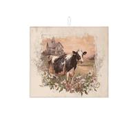 Tappetini per asciugare i piatti a forma di mucca da fattoria per il bancone della cucina, tappetino assorbente per scolapiatti con motivo floreale vintage, tappetino per asciugare in microfibra rusti