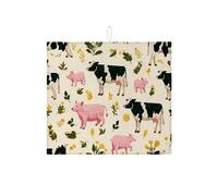 Tappetini per asciugare i piatti con animali da fattoria per il bancone della cucina, tappetino assorbente rustico con mucca e maiale, cuscinetto in microfibra per asciugare il piano della cucina, 16x