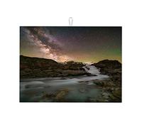 Tappetini per asciugare i piatti con cielo stellato e fiume Via Lattea, grandi e divertenti, per cucina, piccoli, 16 x 18 pollici