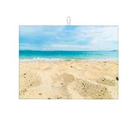 Tappetini per asciugare i piatti con vista sulla spiaggia, fotografia sulla spiaggia, tappetino per asciugare i piatti extra large per la casa, GIF piccolo, 16 x 18 pollici