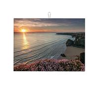 Tappetini per asciugare i piatti con vista sulla spiaggia, tappetino per asciugare i piatti in pietra con fotografia sulla spiaggia per il bancone della cucina per la casa, piccolo 16 x 18 pollici