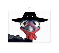 Tappetini per asciugare i piatti da cucina con immagine di un tacchino con cappello da pellegrino, extra large, divertenti tappetini per asciugare i piatti, grandi, 18 x 24 pollici