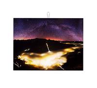 Tappetini per asciugare i piatti da cucina con paesaggi, tramonto e notte, XL, assorbenti, piccoli, 16 x 18 pollici