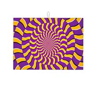 Tappetini per asciugare i piatti da cucina multicolori, linea visiva sfumata, illusione ottica, tappetino per asciugare i piatti divertente, grande, cucina divertente, grande, 18 x 24 pollici