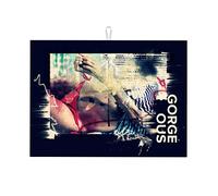 Tappetini per asciugare i piatti da cucina retrò con personalità, poster illustrativo, lettere ispiratrici, design grande, tappetino per asciugare i piatti per il bancone della cucina per la casa, GIF