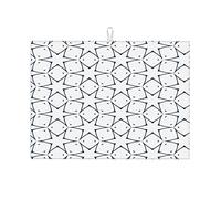 Tappetini per asciugare i piatti di colore chiaro per il bancone della cucina, linea geometrica a traliccio, tappetino moderno per asciugare i piatti, facile da usare, grandi 18 x 24 pollici
