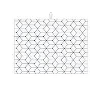 Tappetini per asciugare i piatti di colore chiaro per il bancone della cucina, linea geometrica a traliccio, tappetino scolapiatti moderno e tappetino resistente al calore, piccolo 16 x 18 pollici