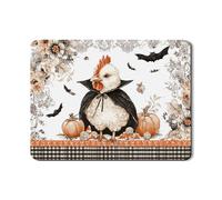 Tappetini per asciugare i piatti di pollo di Halloween per la cucina, tappetino assorbente in gomma per scolapiatti con motivo floreale di zucca vintage, tappetino per asciugare in pelle PU spettrale