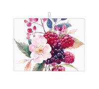 Tappetini per asciugare i piatti in microfibra ultra assorbenti a forma di fiore di fragola per ripiani della cucina, 18"X24"