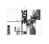 Tappetini per asciugare i piatti retrò con personalità, poster illustrativo con lettere ispiratrici, design resistente, piccoli, 16 x 18 pollici