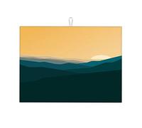 Tappetini per asciugare il piano di lavoro della cucina, antiscivolo, grandi, 18 x 24 pollici, con montagne, luna e tramonto, alberi