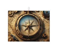 Tappetini per asciugare le stoviglie in microfibra ultra assorbente con mappe del mondo vintage per ripiani della cucina, 45,7 x 61 cm