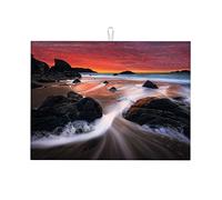 Tappetini per asciugatrice con paesaggi, tramonto e notte, piccoli tappetini per asciugatrice, decorazioni per la cucina, piccoli 16 x 18 pollici