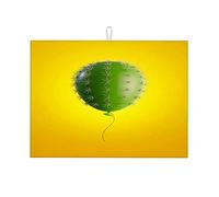 Tappetini per asciugatrice per piatti verdi 3D, cactus, mongolfiera isolata su giallo, grande tappetino per asciugatura per il bancone della cucina, assorbente, grande, 18 x 24 pollici