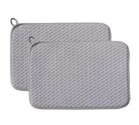 Tappetini per Asciugatura a Piatto, Microfibra Super Assorbente da 2 Pezzi, Non Slip e riduzione del Rumore con Anello sospeso per Cucina/ 12x16