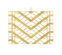 Tappetini per asciugatura con geometria a scacchi e curve, con texture dorata, per piani di lavoro, facili da usare, piccoli, 16 x 18 pollici