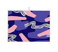 Tappetini per asciugatura multicolore per il bancone della cucina, motivo graffiti, linea geometrica, tappetino per asciugatura piatti in microfibra ultra assorbente, piccolo, 16 x 18 pollici