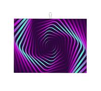Tappetini per asciugatura multicolori per bancone da cucina, linea visiva sfumata, illusione ottica, tappetino in microfibra divertente, cucina divertente, grande, 18 x 24 pollici