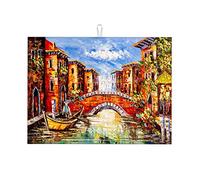 Tappetini per asciugatura multicolori per il piano di lavoro della cucina, simulano un dipinto a olio, sono un piccolo tappeto da caffè, decorazione per la cucina, 16 x 18 pollici