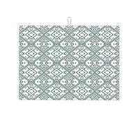 Tappetini per asciugatura verdi per piano di lavoro, linea a reticolo geometrico, moderni, grandi, per piano di lavoro della cucina, lavabili in lavatrice, grandi, 18 x 24 pollici