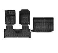 Tappetini Per Auto Antiscivolo Per Chery T2 2023 2024 TPE All Weather Front Rear Cargo Liner Trunk Mat Impermeabile Tappetini abitacolo(NERO 1)
