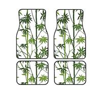 Tappetini per auto con stampa bambù verde, set completo da 4 pezzi - Tappetini in gomma per auto per uno stile eccezionale.