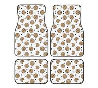Tappetini per auto con stampa di biscotti con gocce di cioccolato, set da quattro pezzi, eleganti e resistenti.