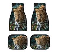 Tappetini per auto con stampa leopardata con animali della giungla africana personalizzati, antiscivolo, anteriori e posteriori, classici per tutte le stagioni, battitacco universale per SUV, furgoni