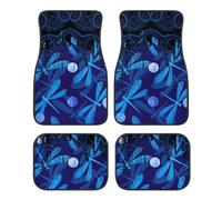 Tappetini per auto con stampa libellula galattica, set di 4 tappetini anteriori e posteriori in moquette per auto, SUV e camion, vestibilità universale.