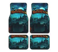 Tappetini per auto Halloween Castle Night Set da 4 pezzi antiscivolo per tutte le stagioni anteriori e posteriori per camion SUV Accessori per auto